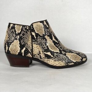 Sam Edelman Petty Ankle Boots Womens Size 6.5 M Snake Print Leather Zip Up Shoes